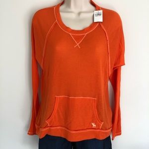 Abercrombie Orange Soft Long Sleeve Waffle Knit